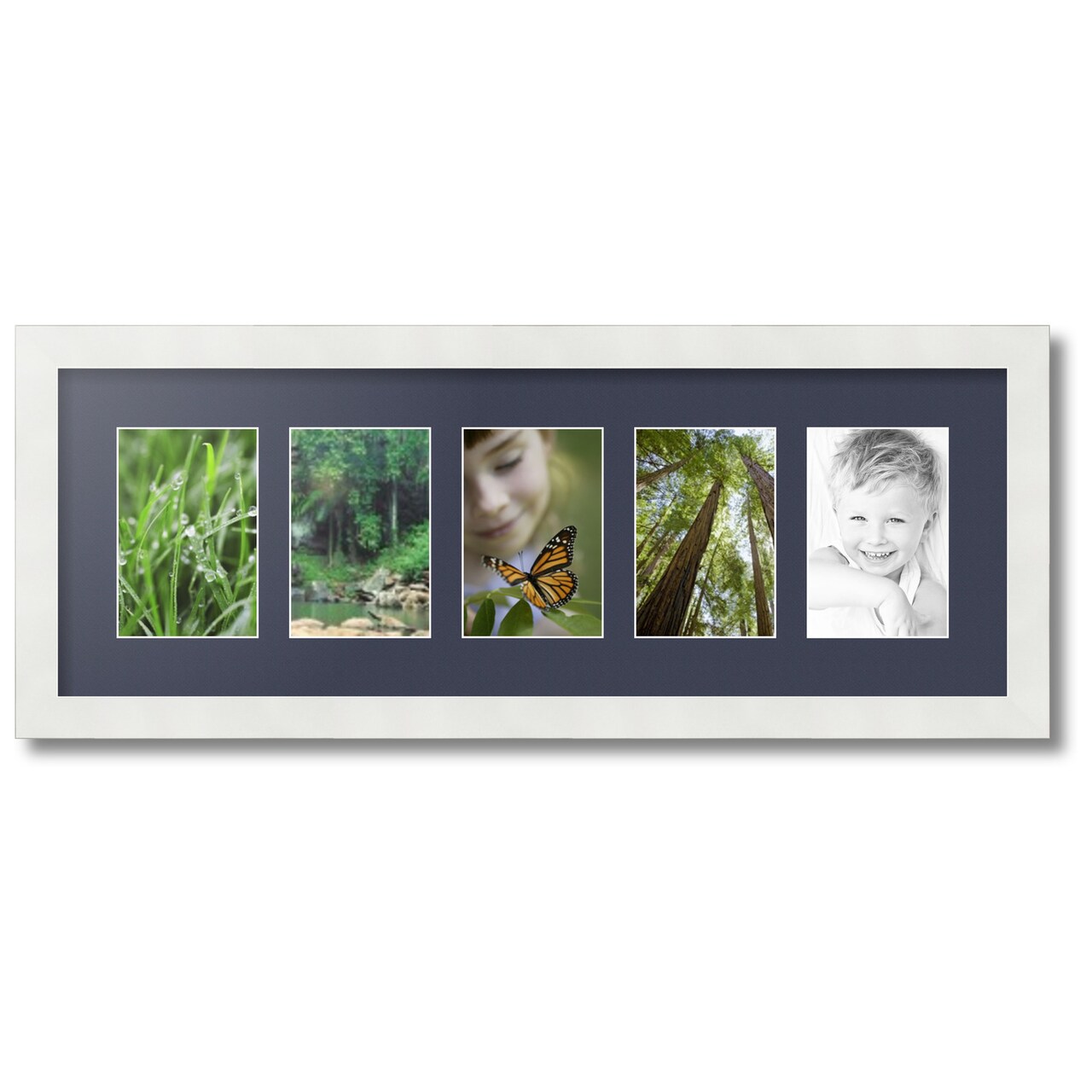 ArtToFrames Collage Photo Picture Frame with 5 - 4x6 inch Openings, Framed in White with Over 62 Mat Color Options and Plexi Glass (CSM-3966-153)